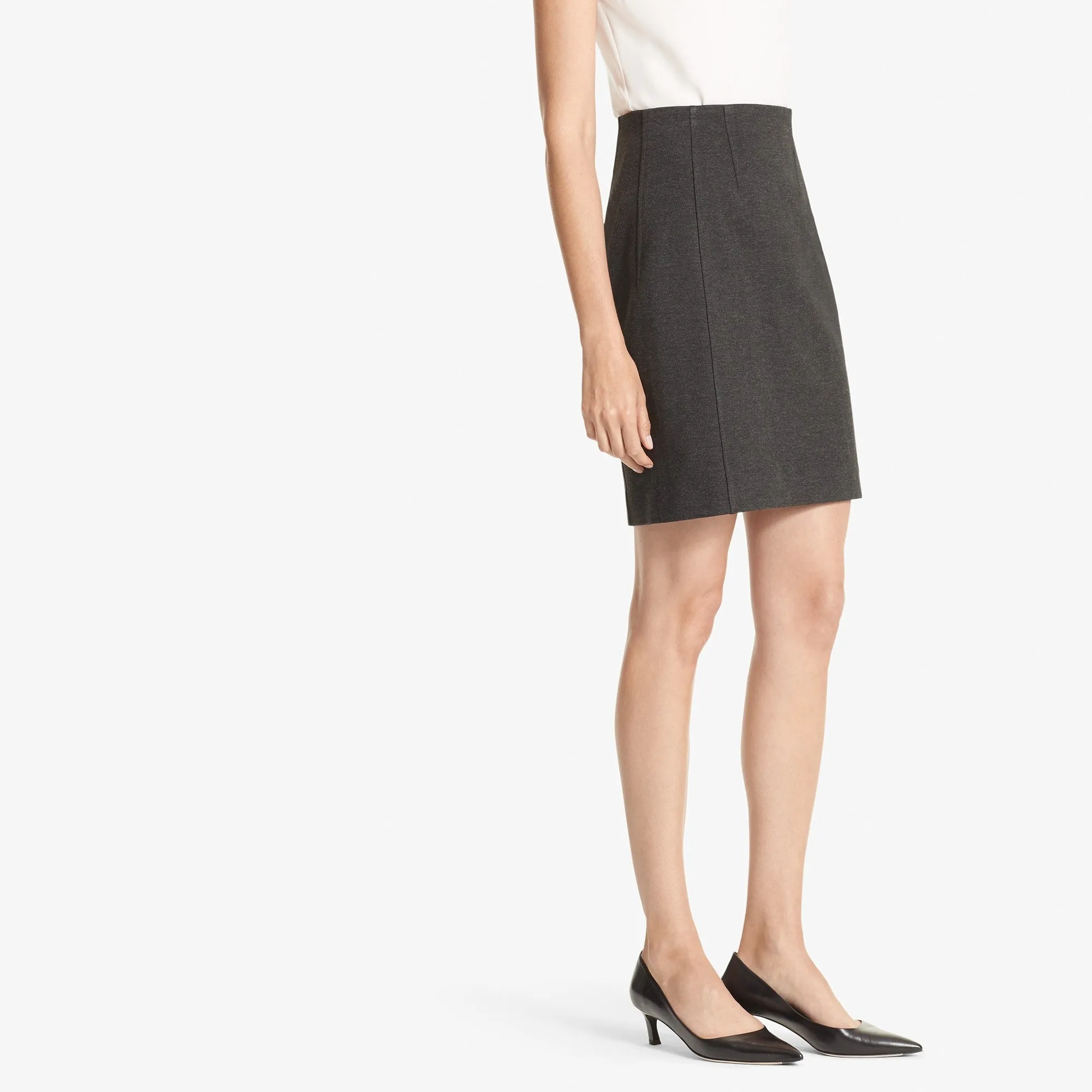 Crosby Skirt - Textured Ponte :: Charcoal