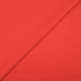 Crêpe satin de polyester uni rouge corail