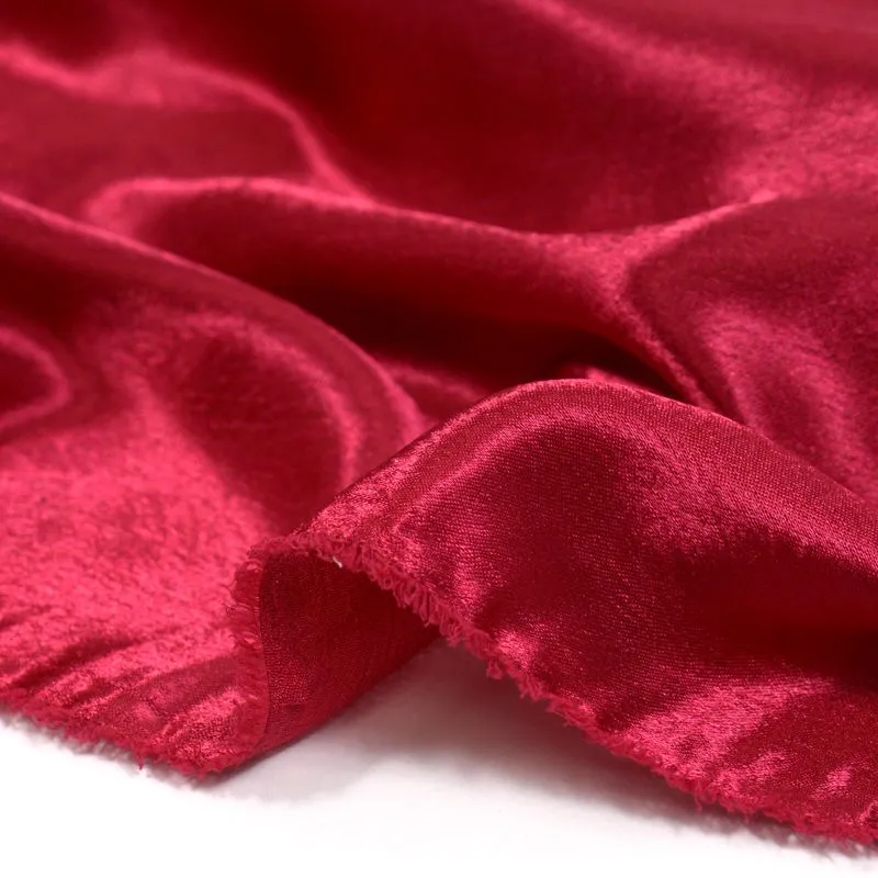 Crêpe satin polyester cerise