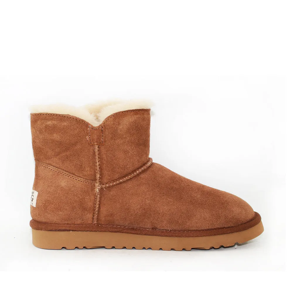 Crystal Button Ugg Boot - Chestnut