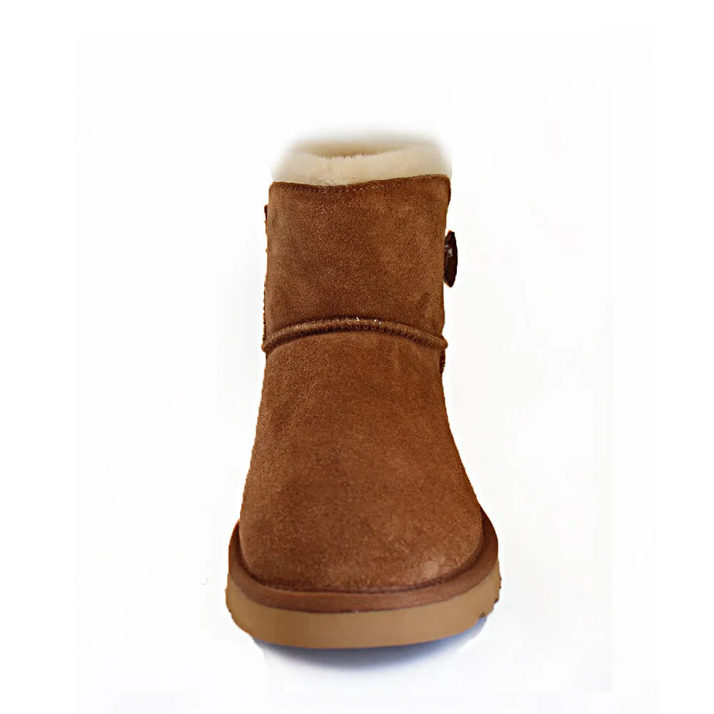 Crystal Button Ugg Boot - Chestnut