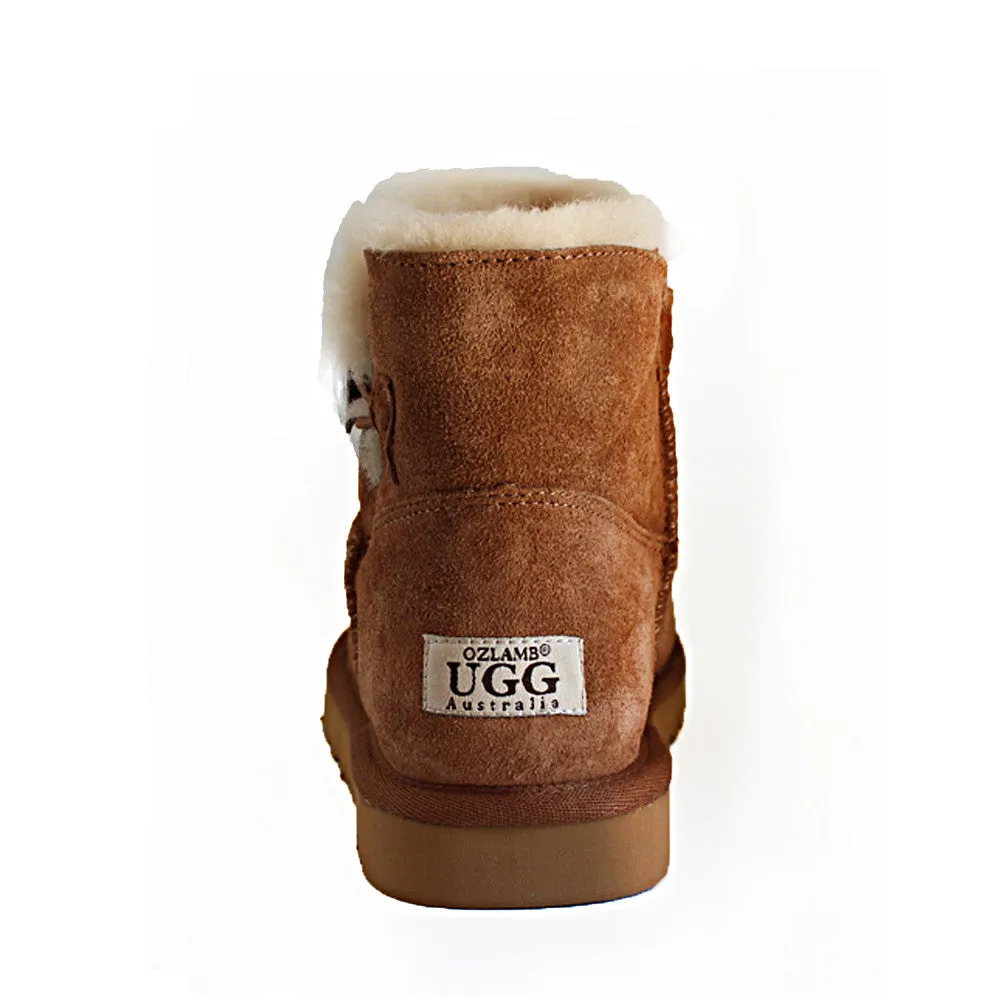 Crystal Button Ugg Boot - Chestnut