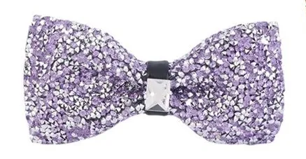 Crystal Lilac Purple Bowtie