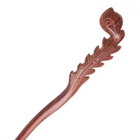 CrystalMood Handmade Carved Wood Hair Stick Plume