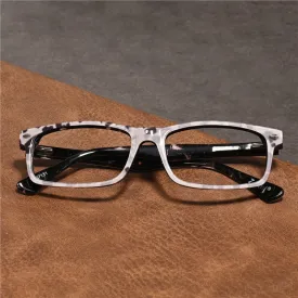 Cubojue Unisex Full Rim Square Tr 90 Titanium Presbyopic Reading Glasses 07131p