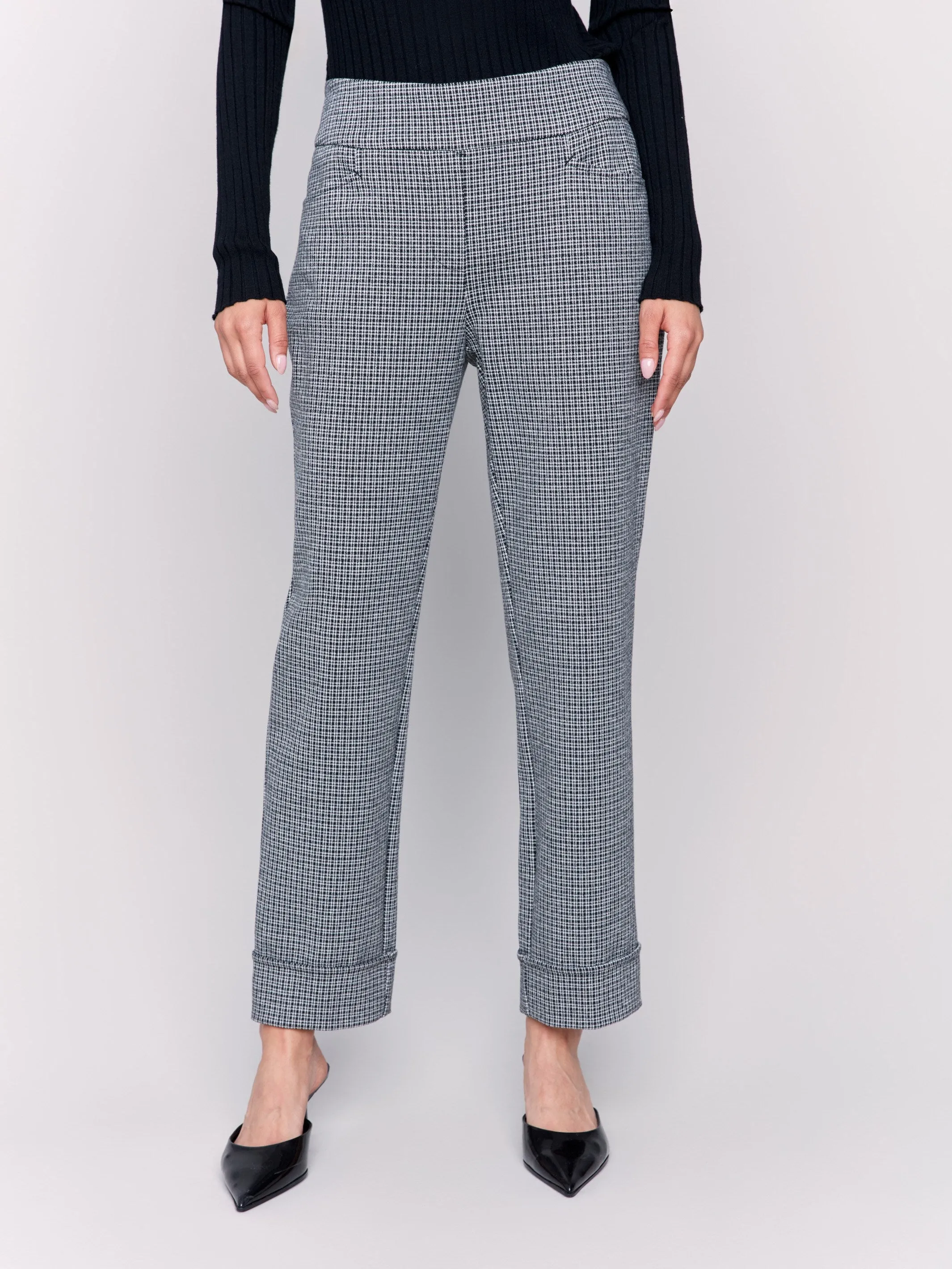 Cuffed Ponte Pants - Tattersall