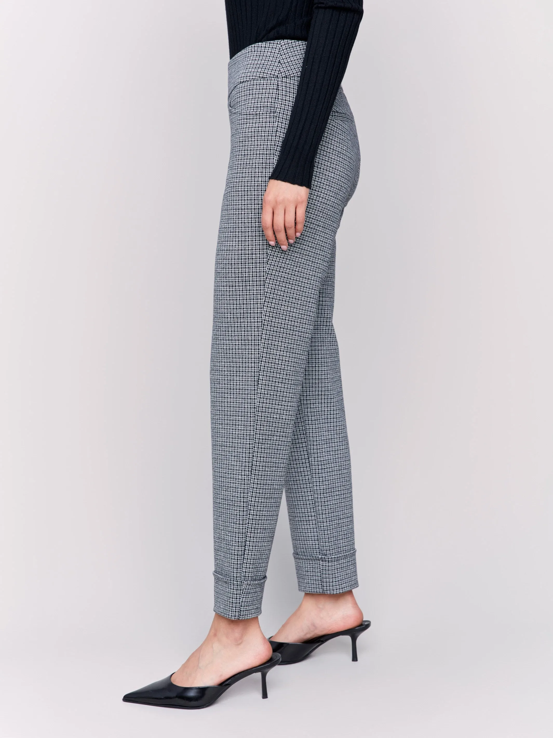 Cuffed Ponte Pants - Tattersall