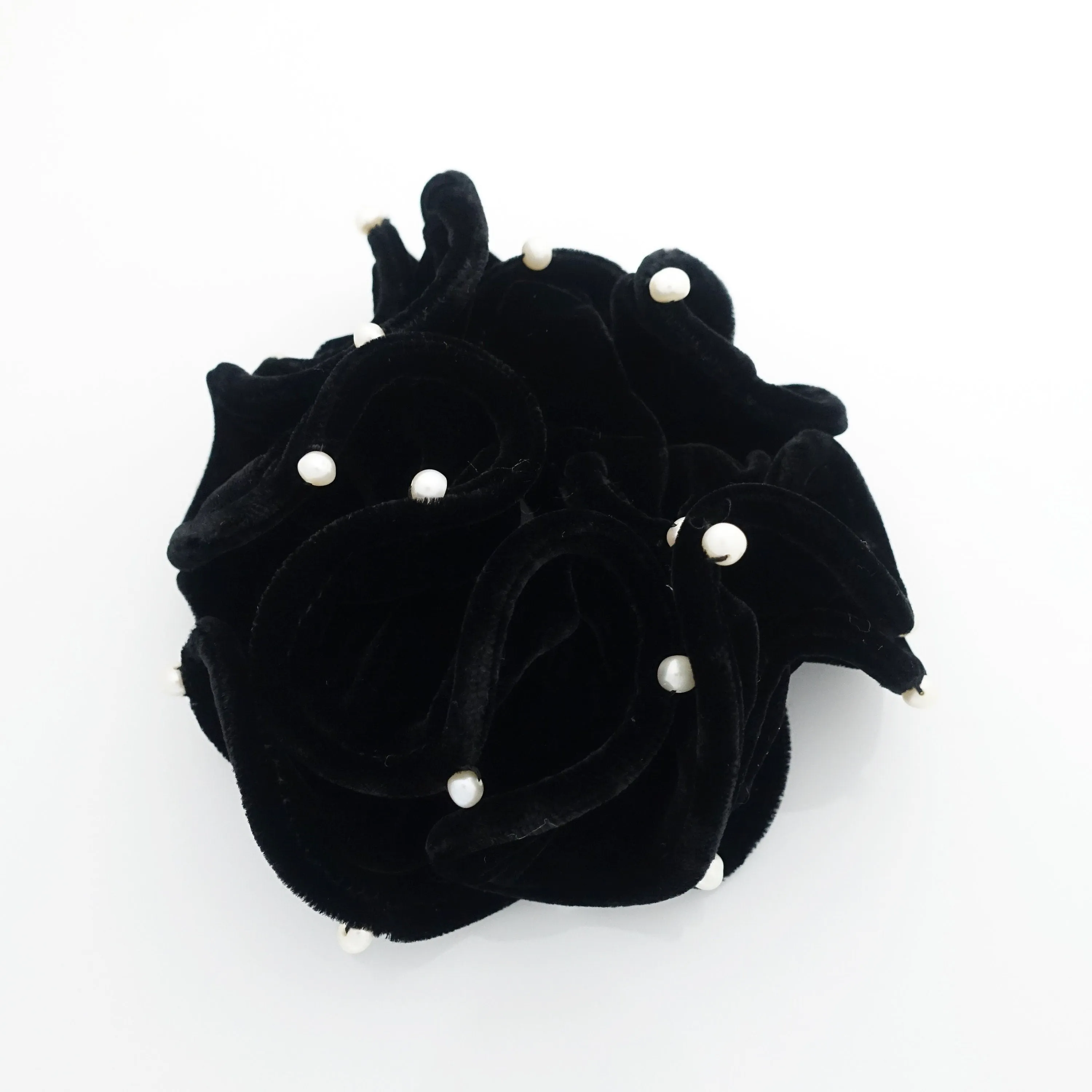 cultivated pearl silk velvet scrunchies soft luxury style hair scrunchy black hair elastic women hair accessory