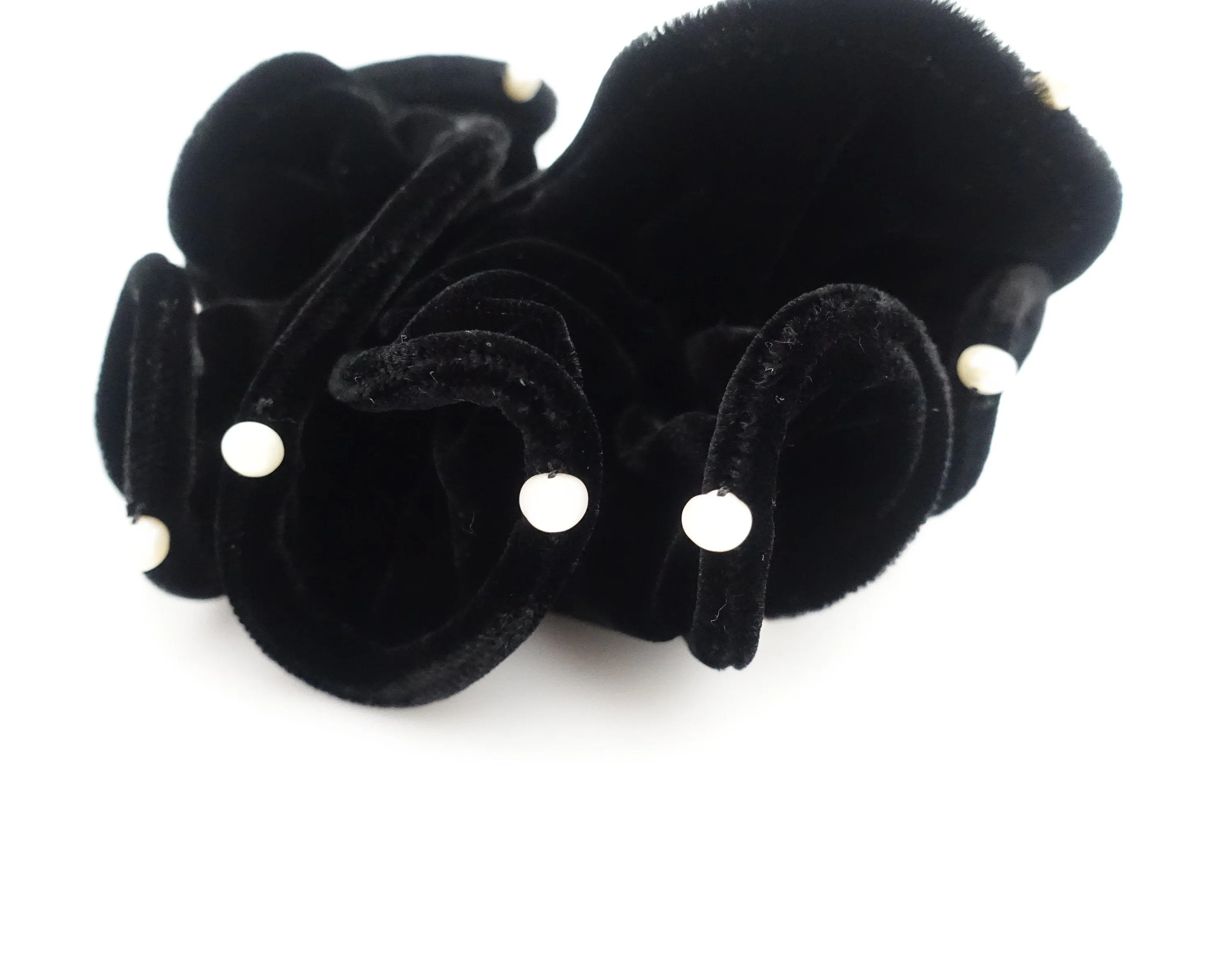 cultivated pearl silk velvet scrunchies soft luxury style hair scrunchy black hair elastic women hair accessory