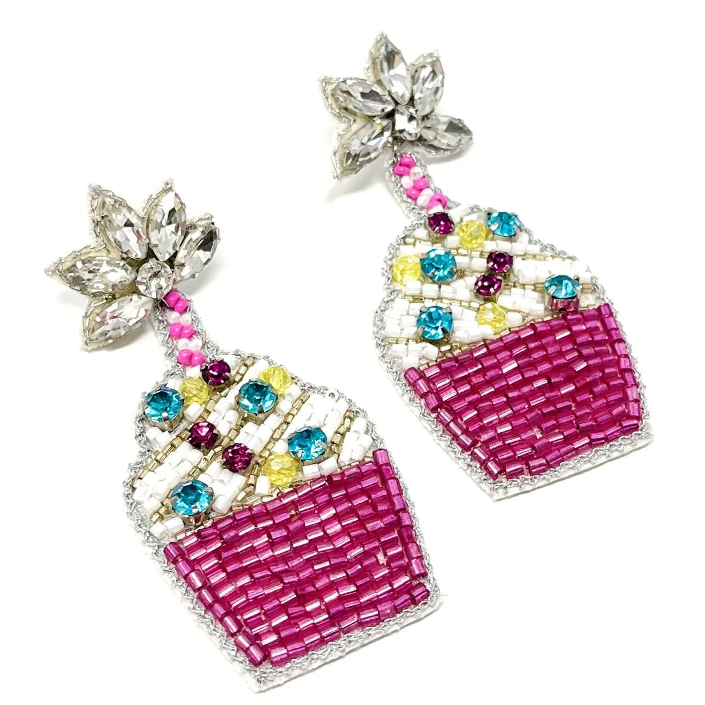 Cupcake Beaded Earrings