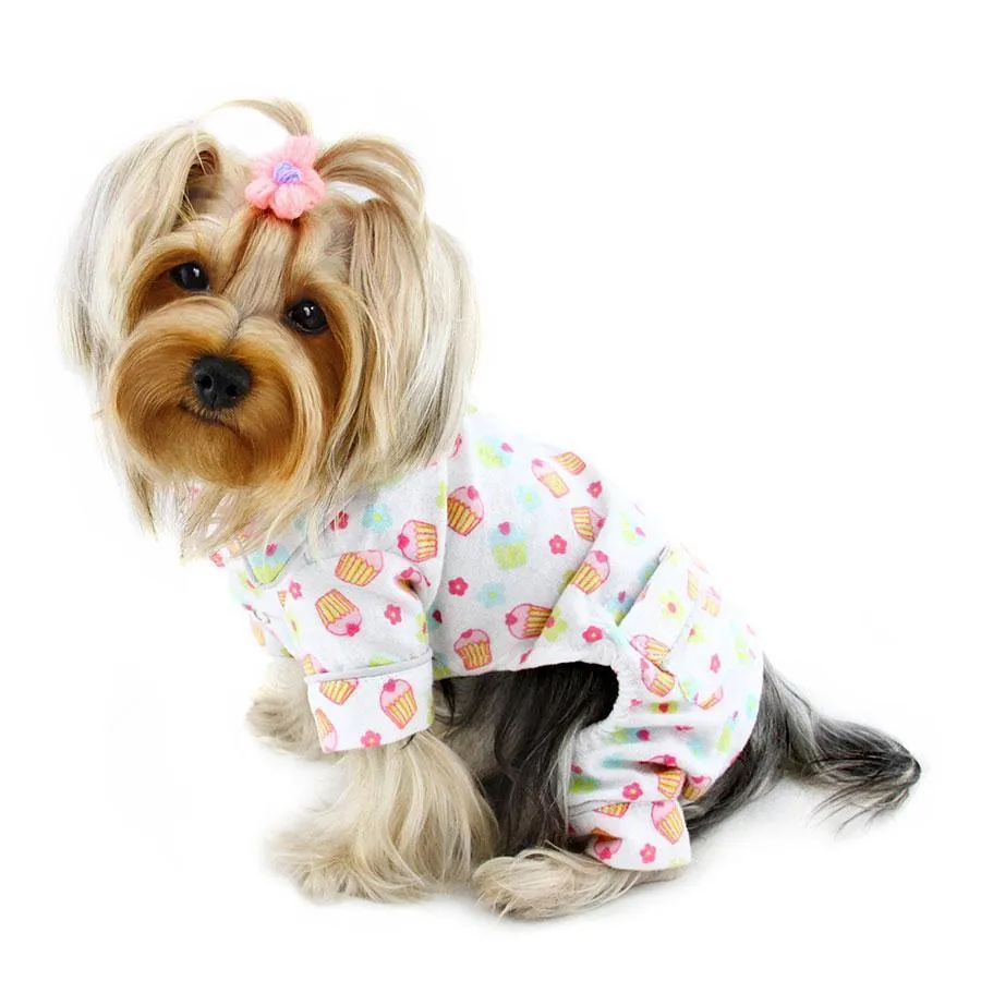 Cupcake Fanatics Flannel Dog Pajamas Small