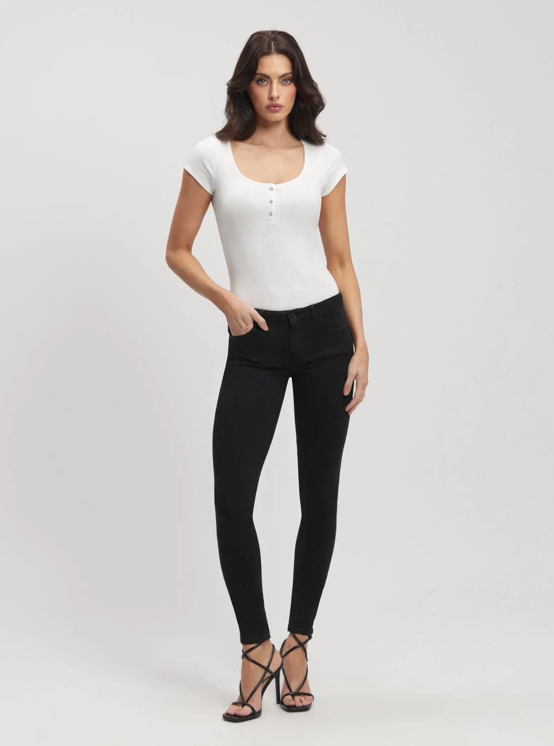 Curve X Mid-Rise Skinny Jeans in Dark Wash