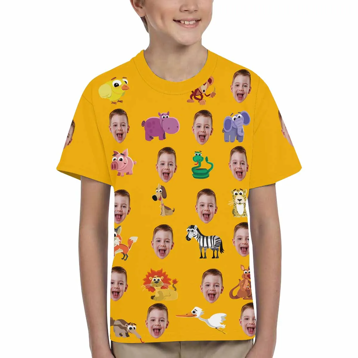 Custom Face Animal Kid's All Over Print T-shirt