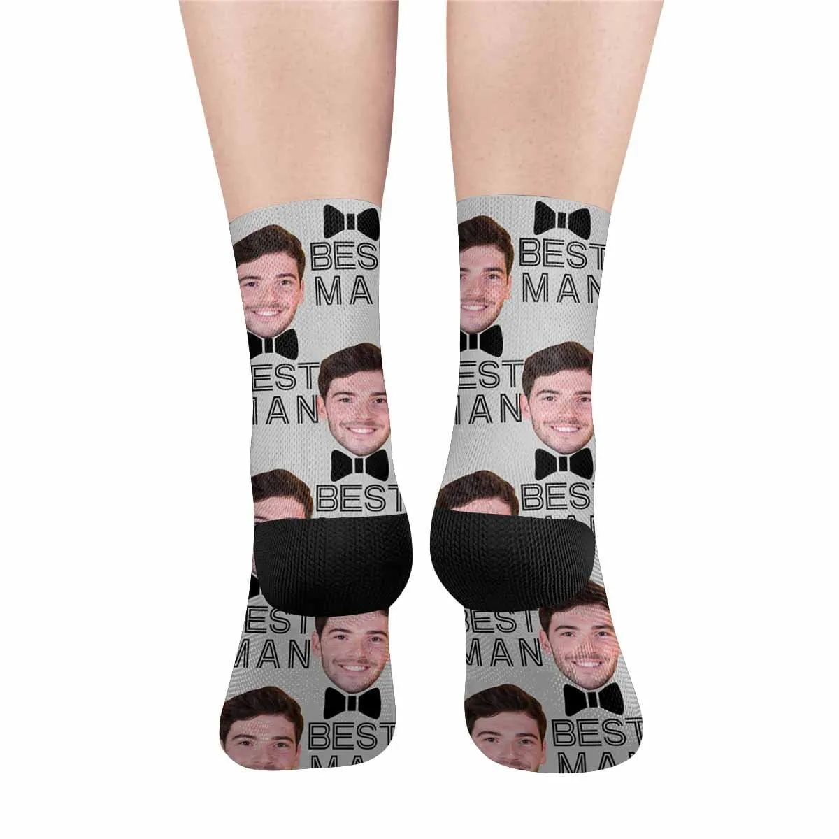 Custom Face Best Man Bow Socks