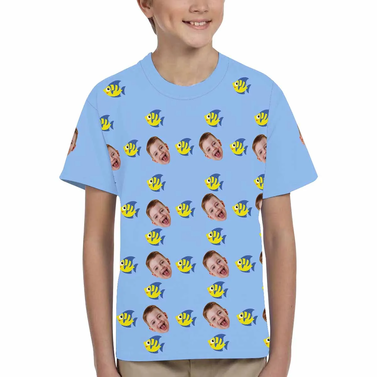 Custom Face Fish Kid's All Over Print T-shirt