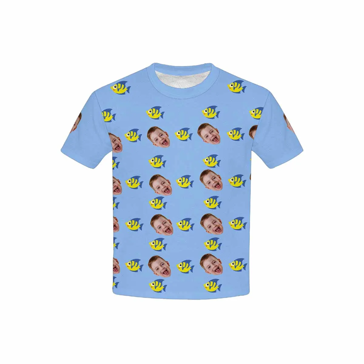 Custom Face Fish Kid's All Over Print T-shirt