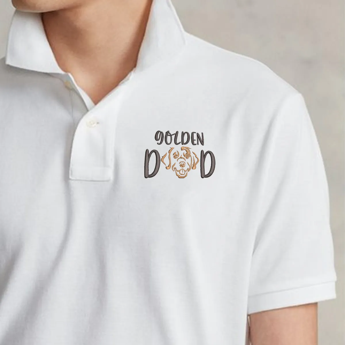 Custom Golden Retriever Dog Dad Embroidered Polo Shirt, Personalized  Polo Shirt with Dog Name, Gifts for Golden Retriever Lovers