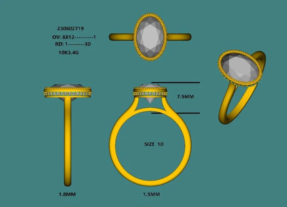 Customization of XR1483 wedding band