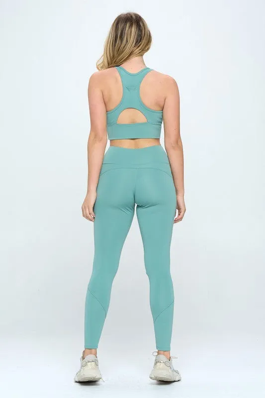 Cut-Out Sports Bra & Leggings Activewear Set