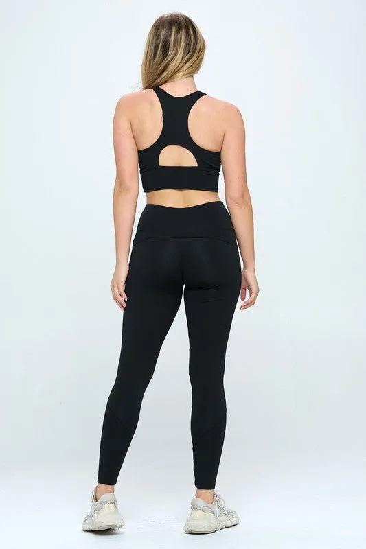 Cut-Out Sports Bra & Leggings Activewear Set