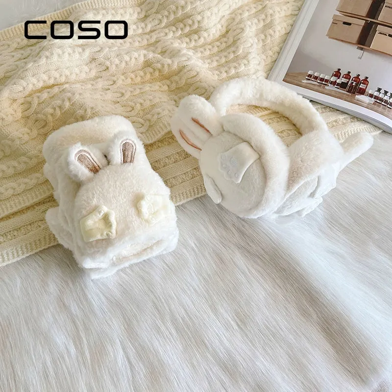 Cute Bunny Ears Plush Gloves