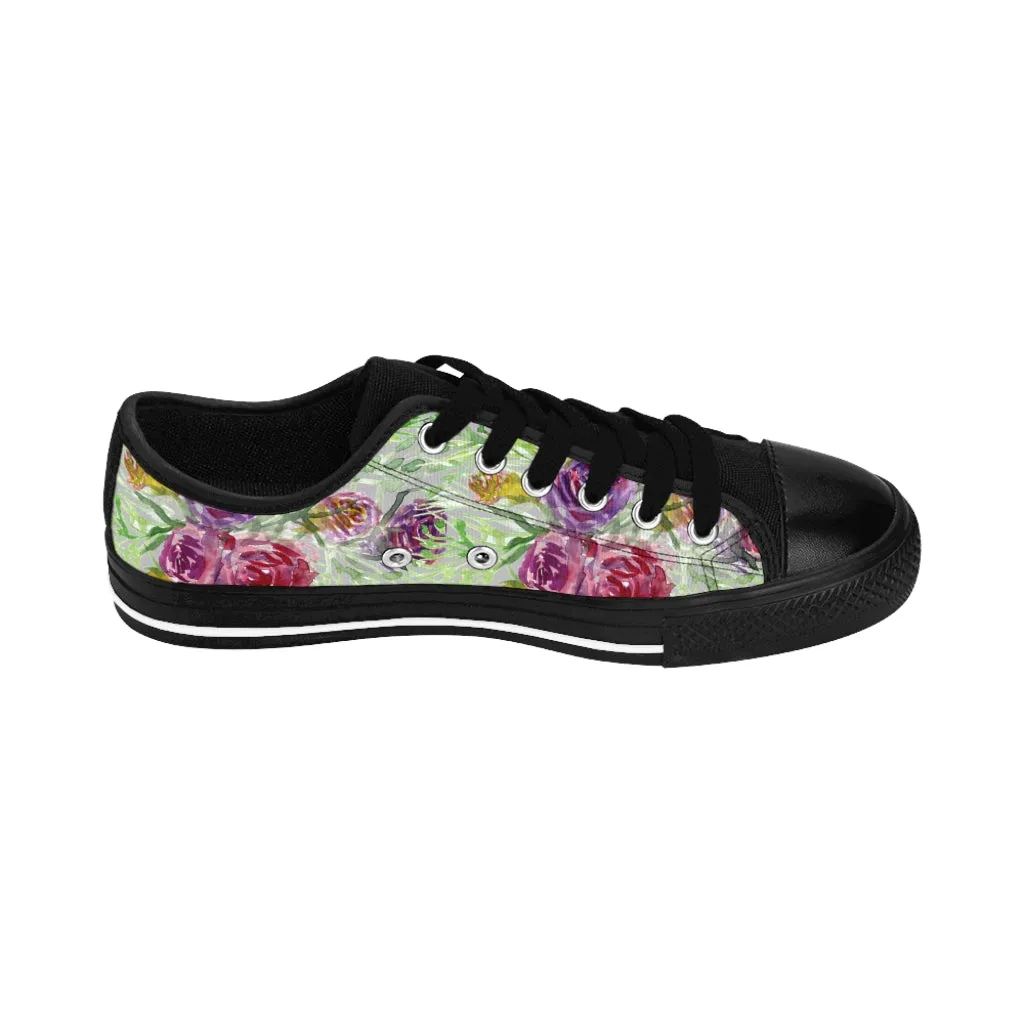 Cute Floral Rose Women's Sneakers, Floral Rose Print Best Tennis Casual Shoes For Women (US Size: 6-12)