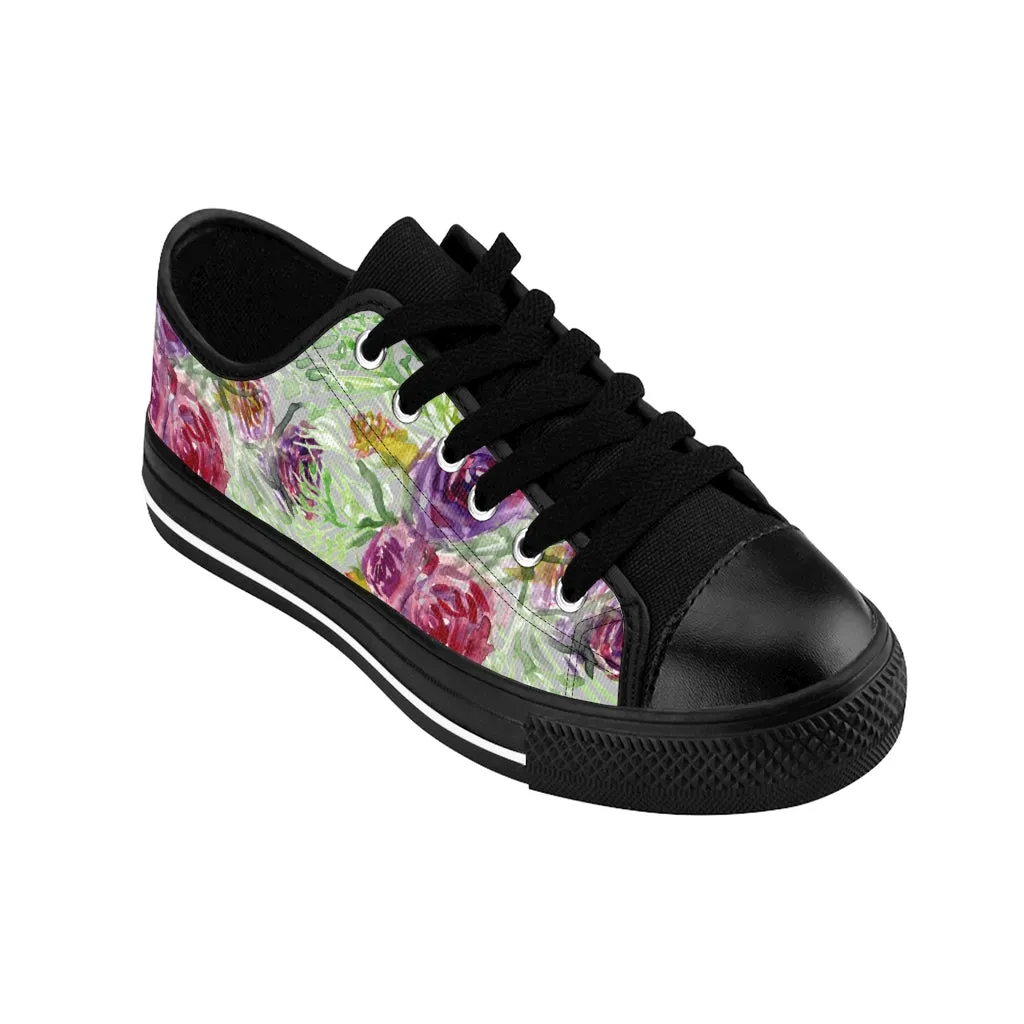 Cute Floral Rose Women's Sneakers, Floral Rose Print Best Tennis Casual Shoes For Women (US Size: 6-12)