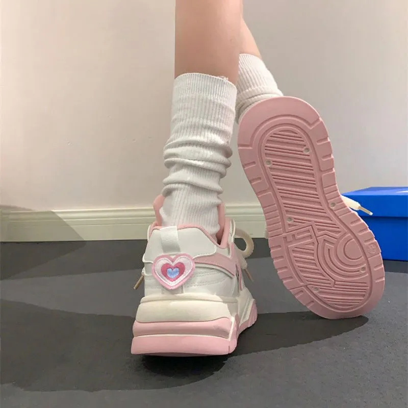 Cute Pink Heart Sneakers LY4179