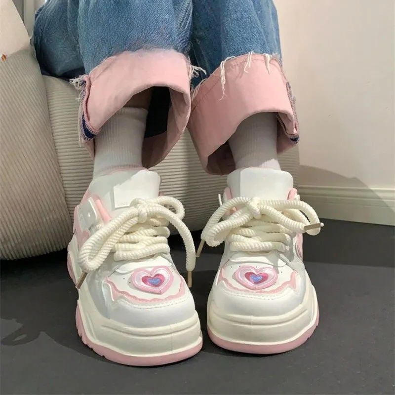 Cute Pink Heart Sneakers LY4179