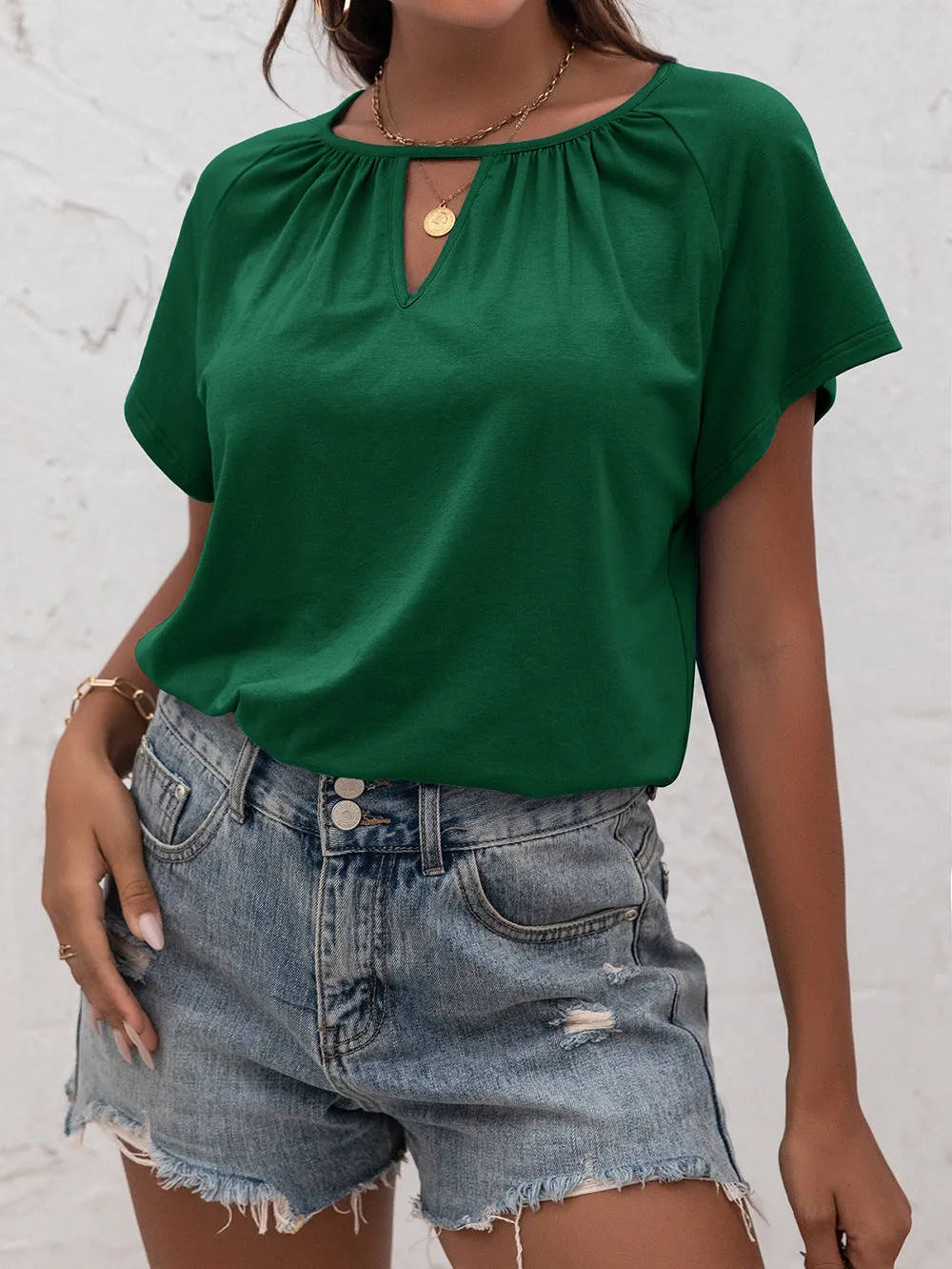 Cutout Round Neck T-Shirt