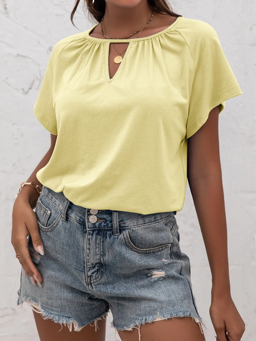 Cutout Round Neck T-Shirt