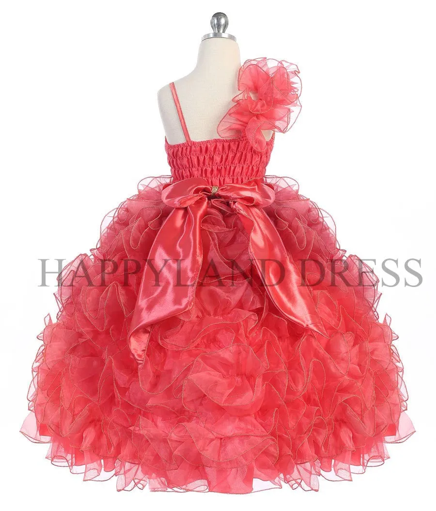 D0600 Sequin Ruffle Pageant Dress (4 Diff. Colors)