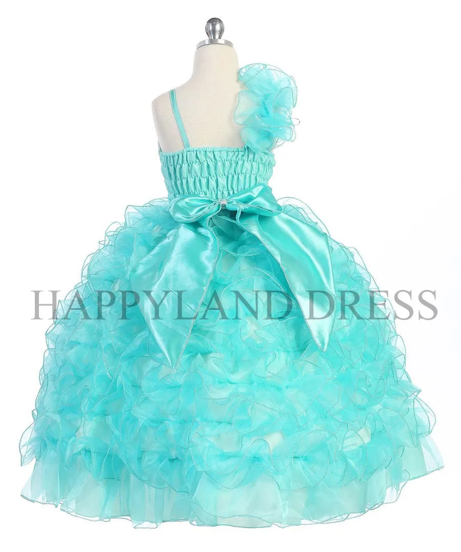 D0600 Sequin Ruffle Pageant Dress (4 Diff. Colors)