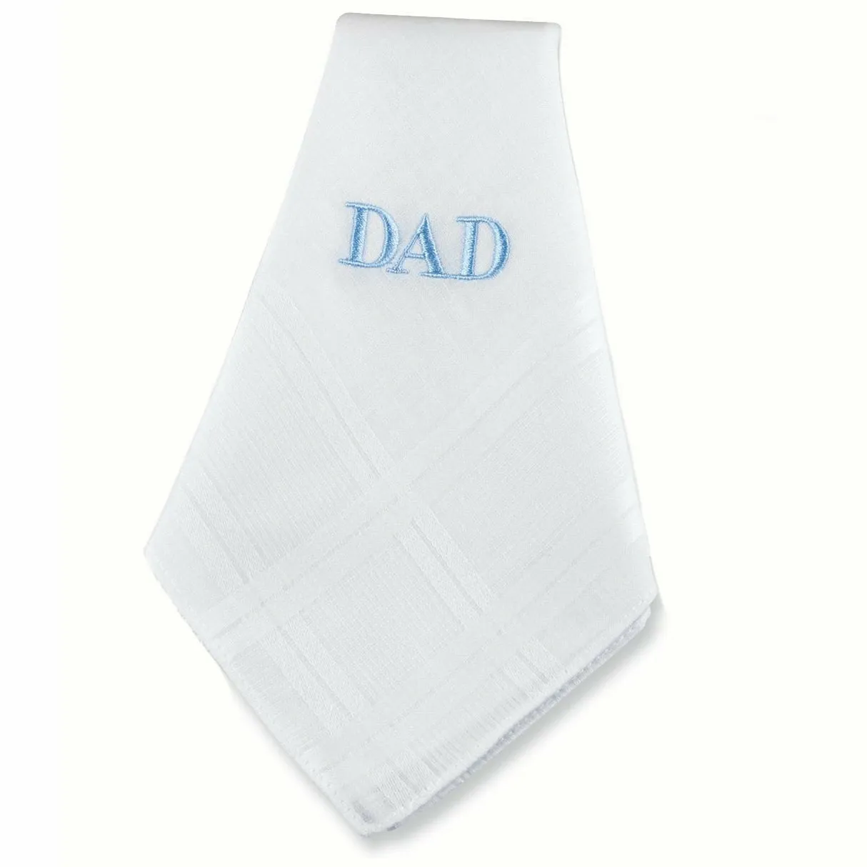 Dad Hanky with Blue Embroidery