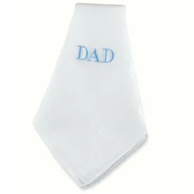 Dad Hanky with Blue Embroidery