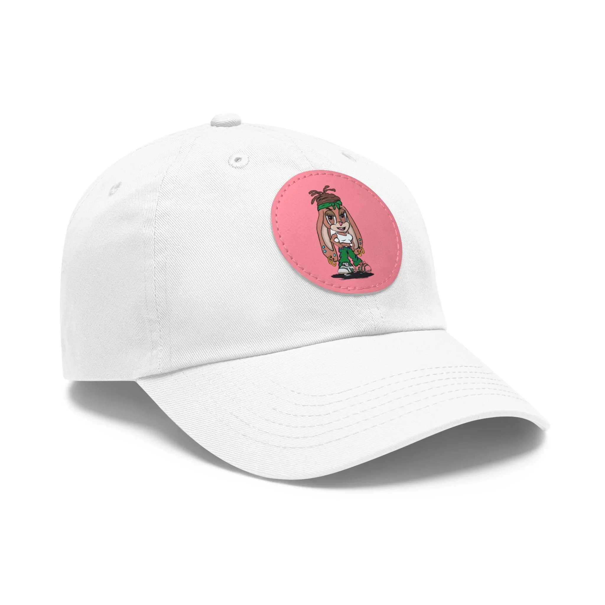 Dad Hat with Leather Patch (Round)