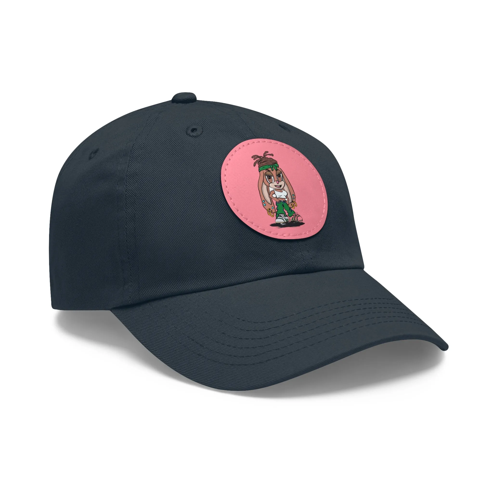 Dad Hat with Leather Patch (Round)