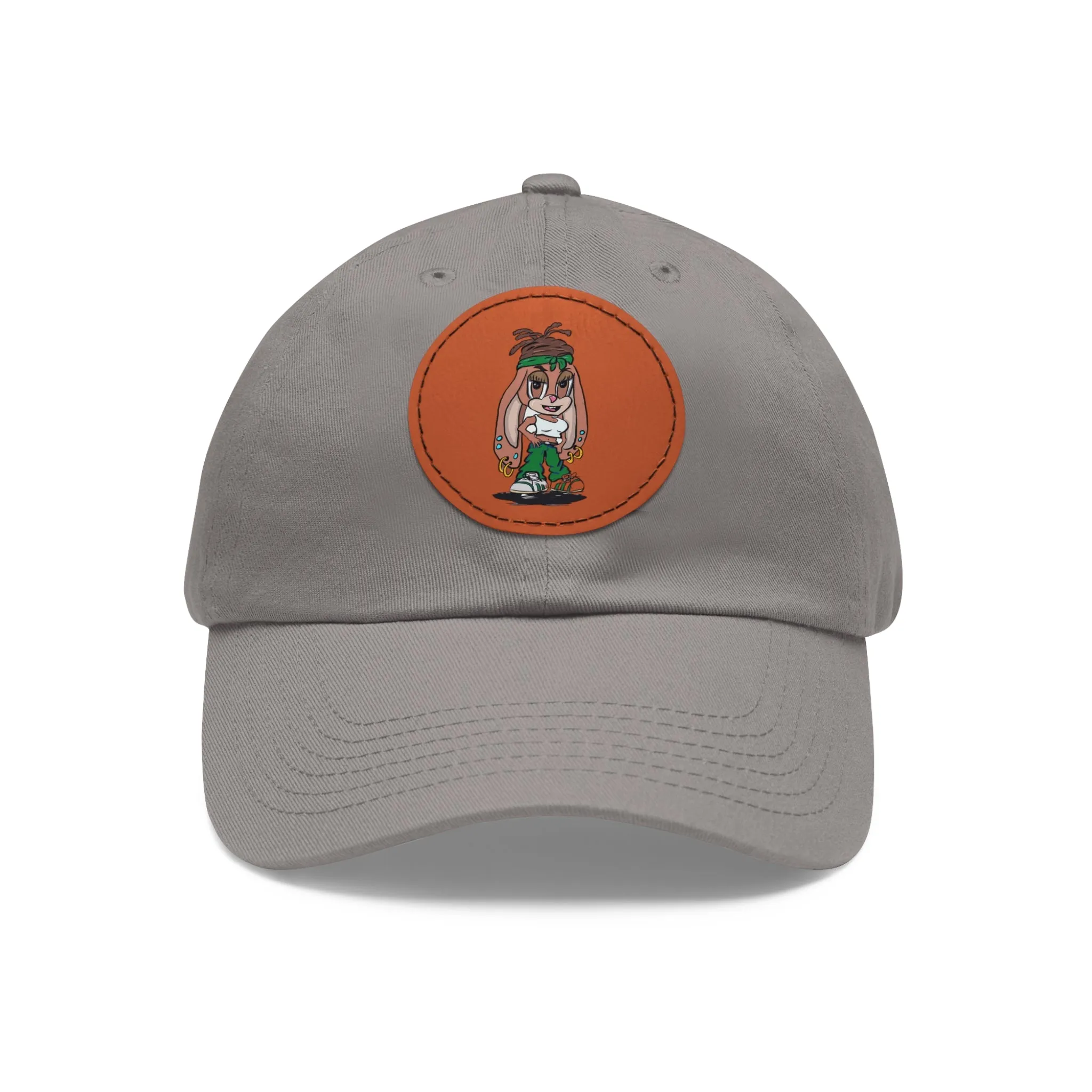 Dad Hat with Leather Patch (Round)