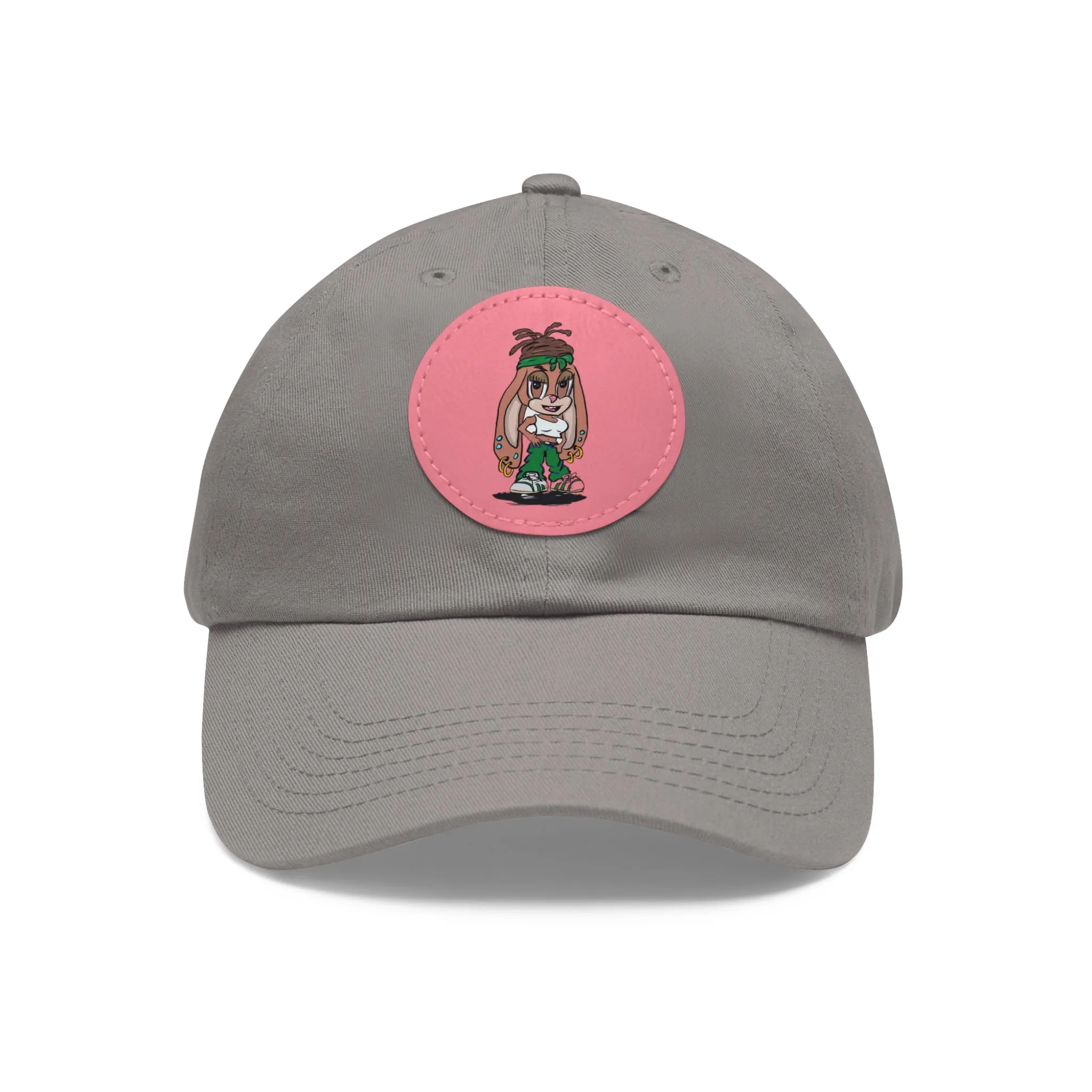 Dad Hat with Leather Patch (Round)