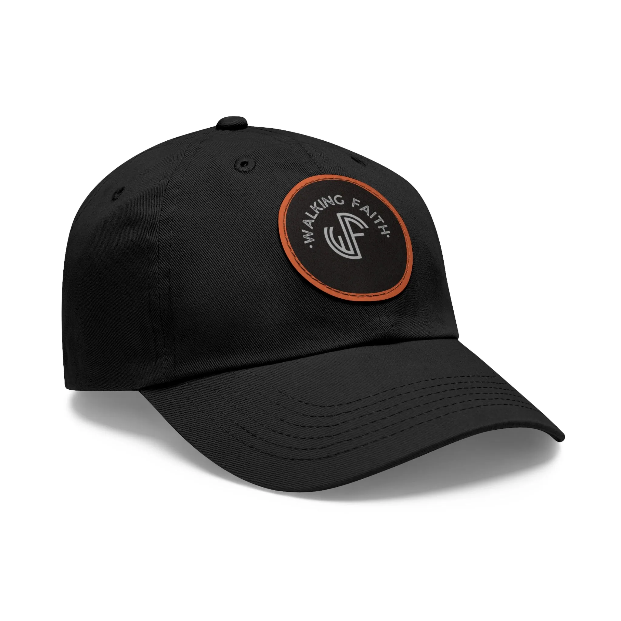 Dad Hat with Leather Patch (Round)