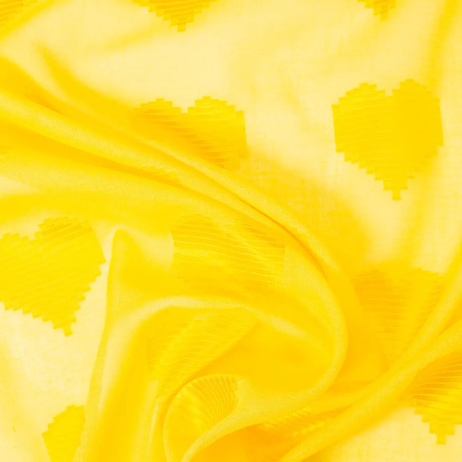 Daffodil Yellow Heart Jacquard Voile (A 3m Piece)