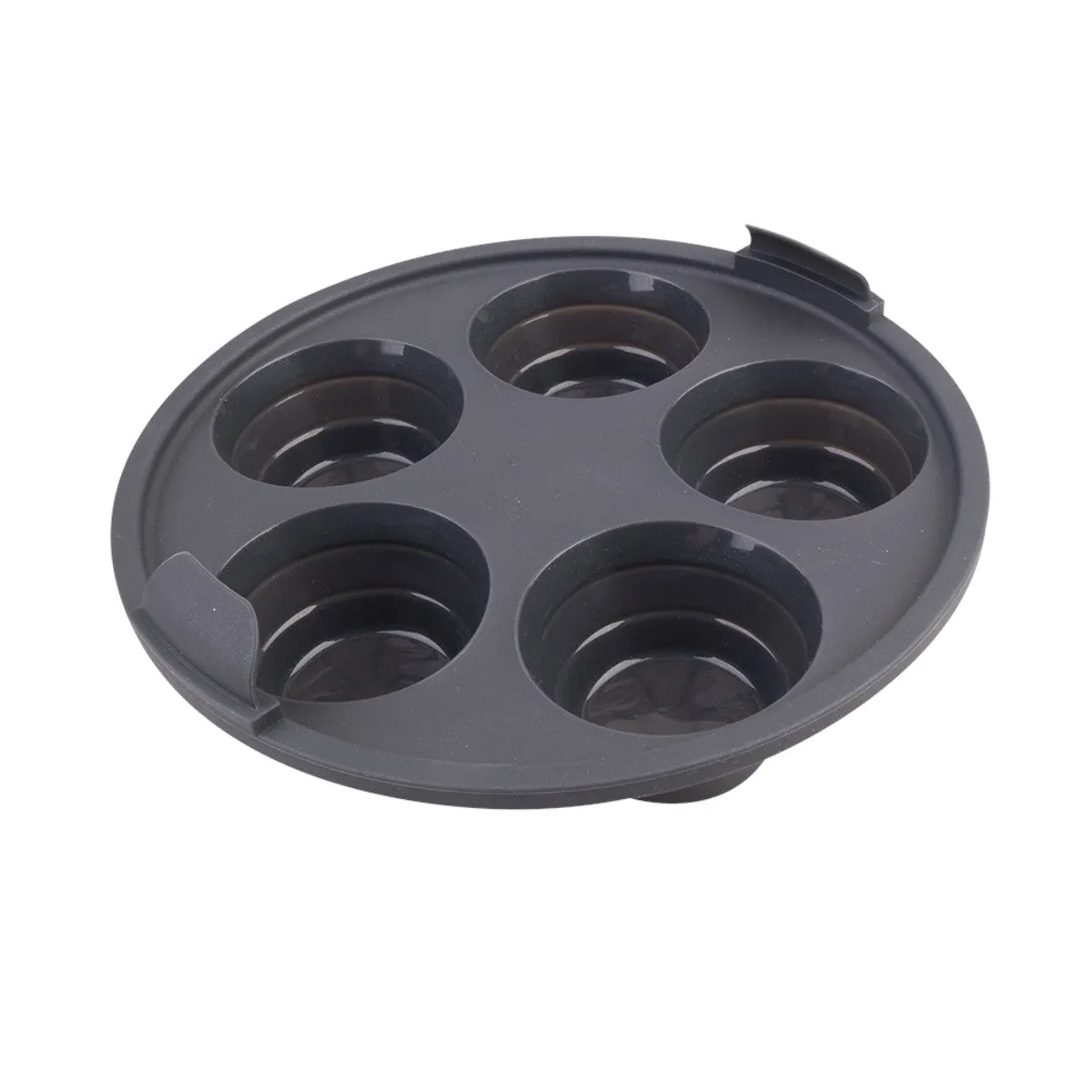 Daily Bake Silicone Round Air Fryer 5 Cup Muffin Pan Charcoal 22cm