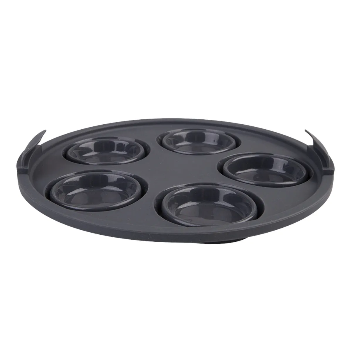 Daily Bake Silicone Round Air Fryer 5 Cup Muffin Pan Charcoal 22cm