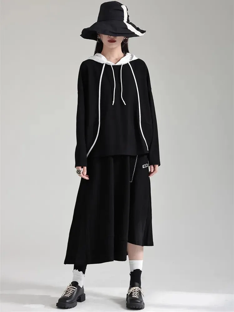 Daiyay Contrast Hoodie - Black