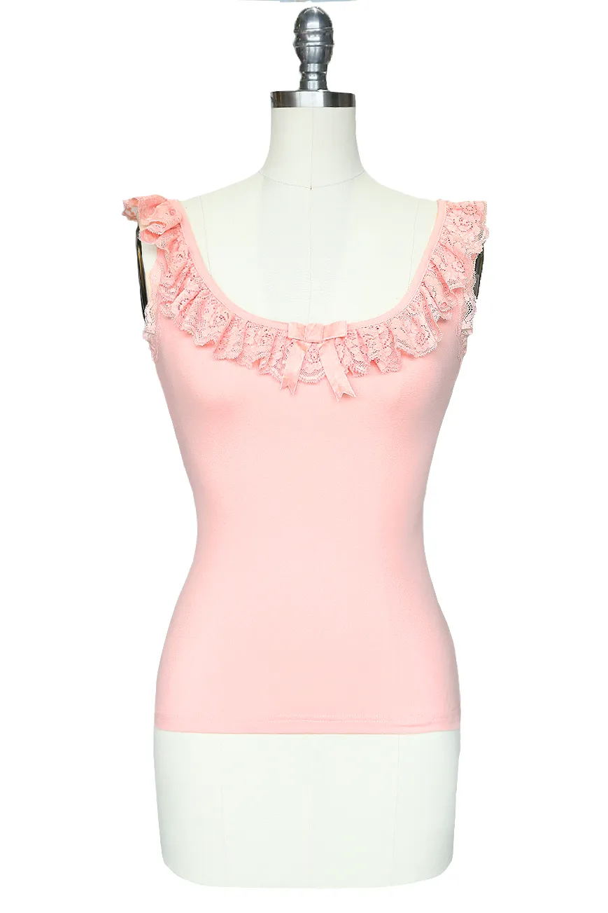 D'Amour Madam Ruffle Singlet (Pink)