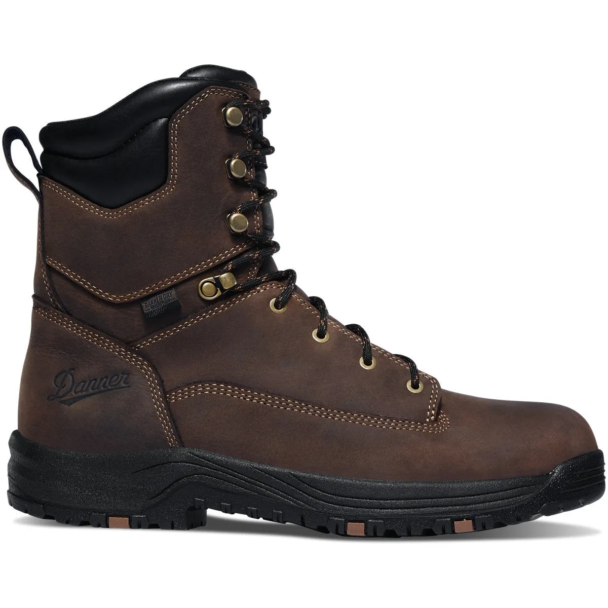 Danner Men's Riverside 8" Plain Toe WP Lace Up Work Boot - Brown - 19457