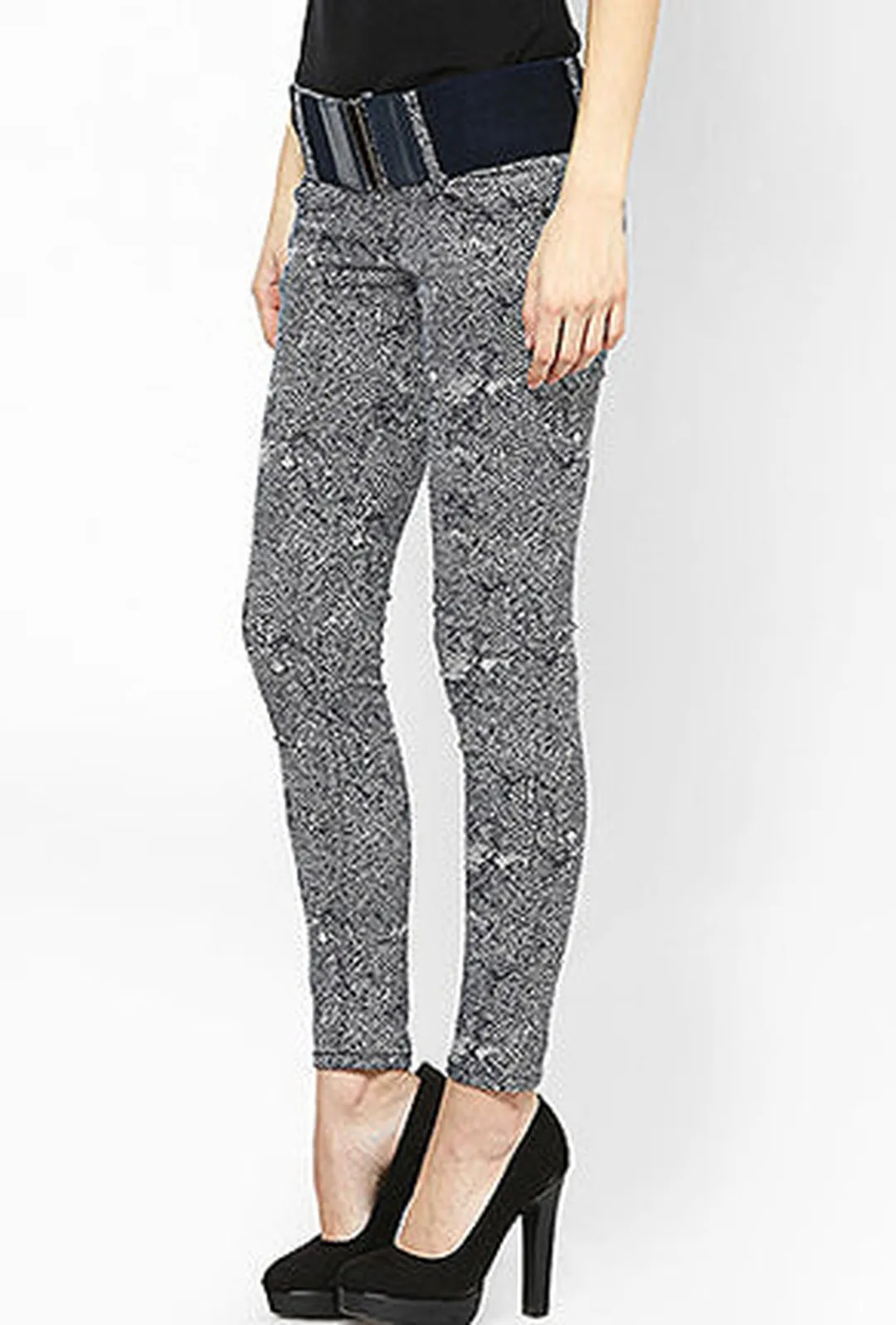 DANNI - SNAKE PRINT LOW RISE JEANS