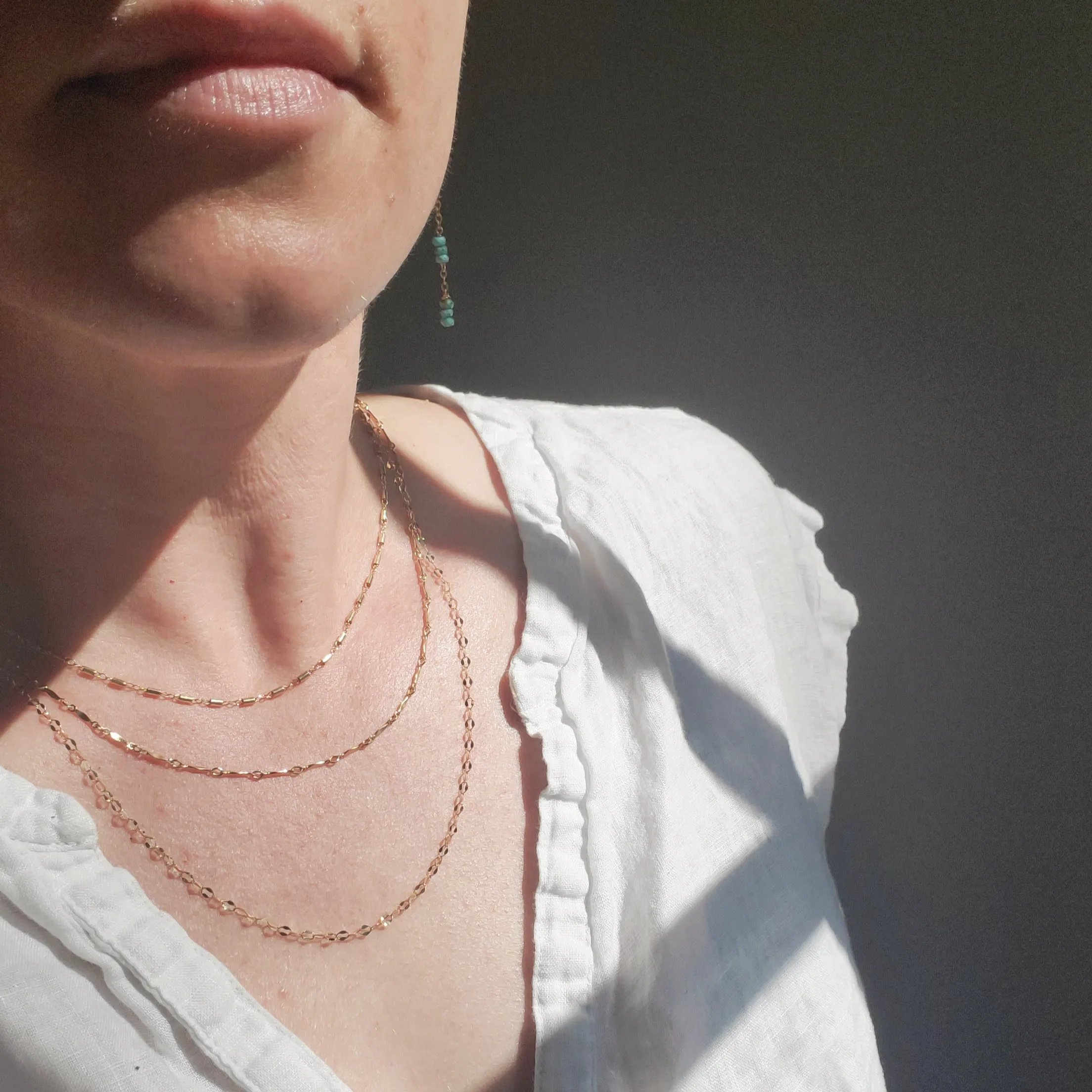 Dapped Bar and Link layering chain necklace