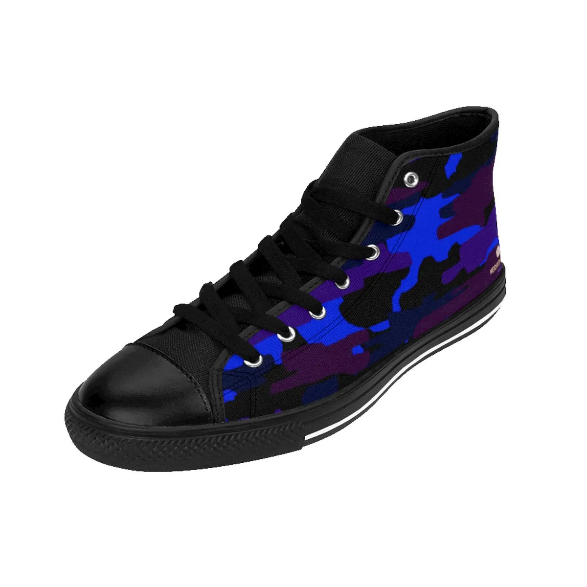 Dark Purple Camo Men's Sneakers, Blue Camouflage Camo Army Military Print Men's High-top Sneakers Shoes