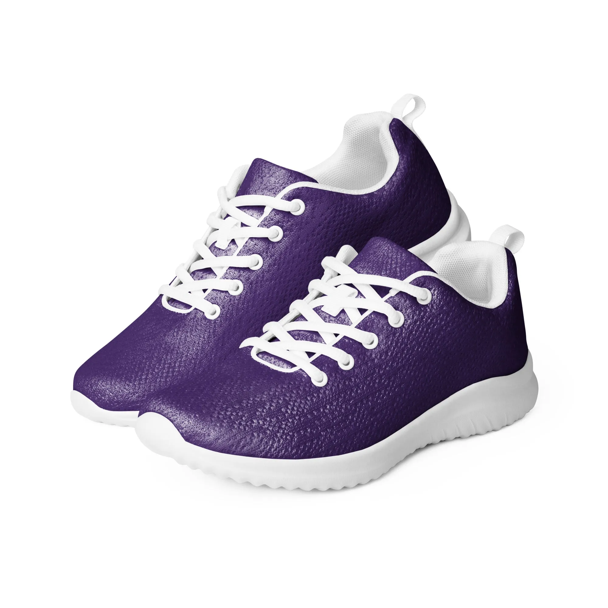 Dark Purple Color Men's Sneakers, Solid Color Modern Breathable Lightweight Men’s Athletic Shoes (US Size: 5-13)